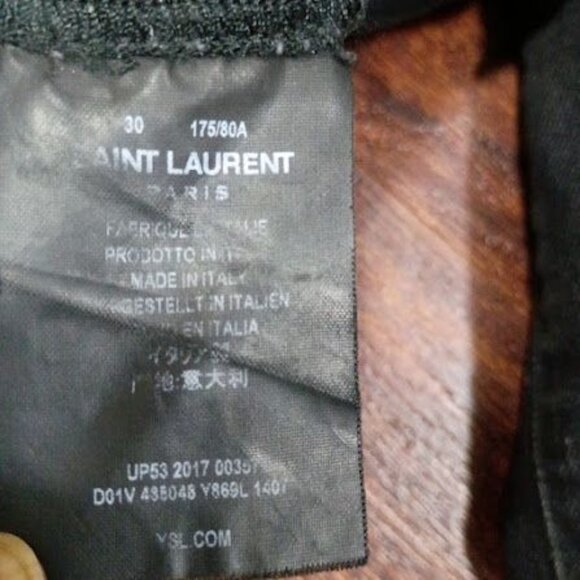 Saint Laurent Paris Slim-Fit 30 Black Distressed Denim Jeans  Made In Italy - Picture 4 of 15